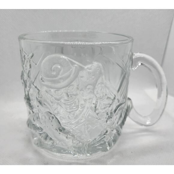 MUG/CUP-BATMAN FOREVER-THE RIDDLER-McDonalds-Clear Glass-Embossed-1995 - Picture 2 of 6